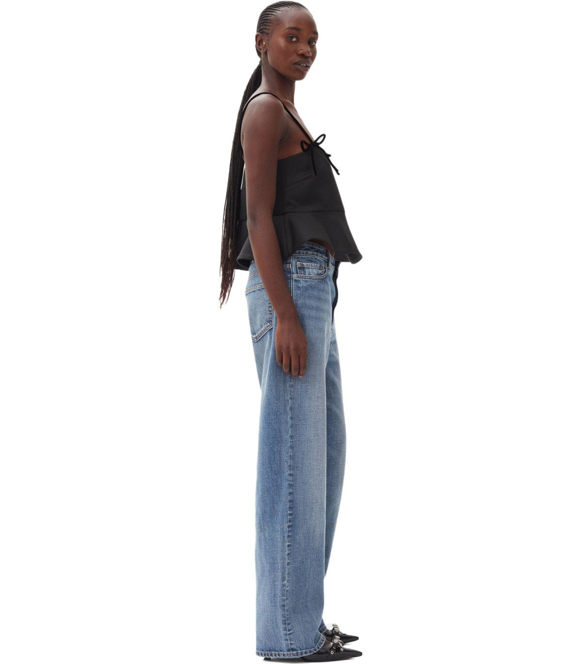 Top in Satin Nero GANNI | Ferraris Boutique – FerrarisBoutique