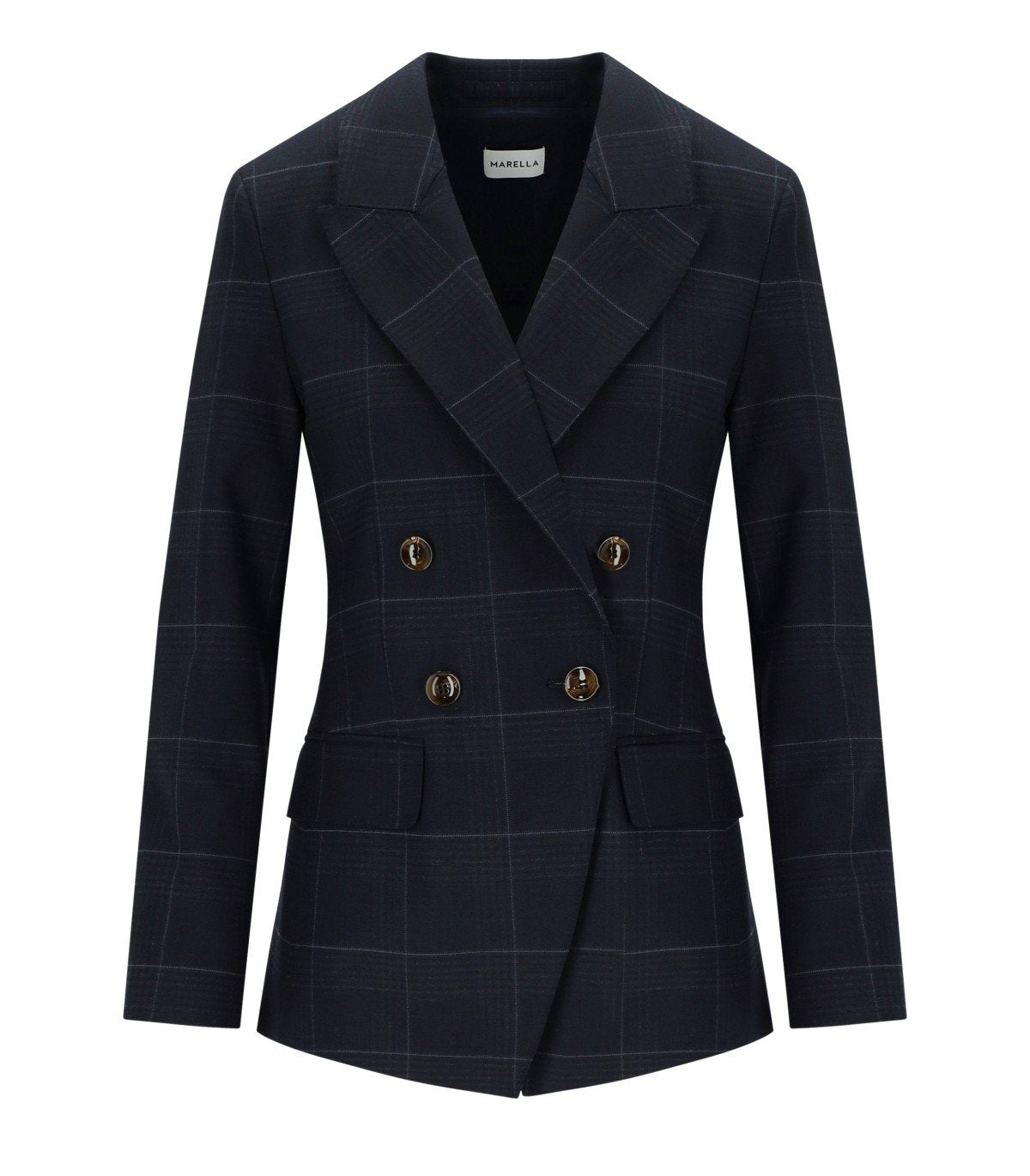 BLAZER DOPPIOPETTO EFEDRA CHECK BLU MARELLA