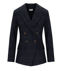 BLAZER À DOUBLE BOUTONNAGE EFEDRA CHECK BLEU MARELLA - 42