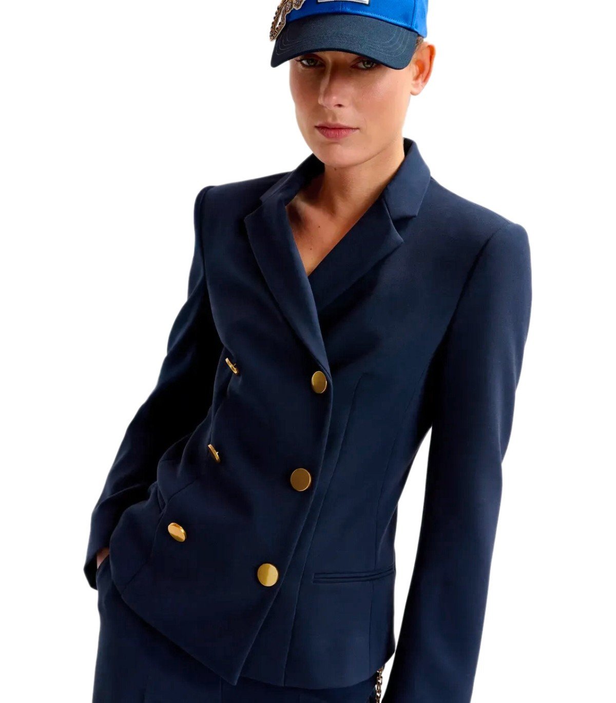 CHAQUETA DE DOBLE BOTONADURA AZUL MARINA ESSENTIEL ANTWERP