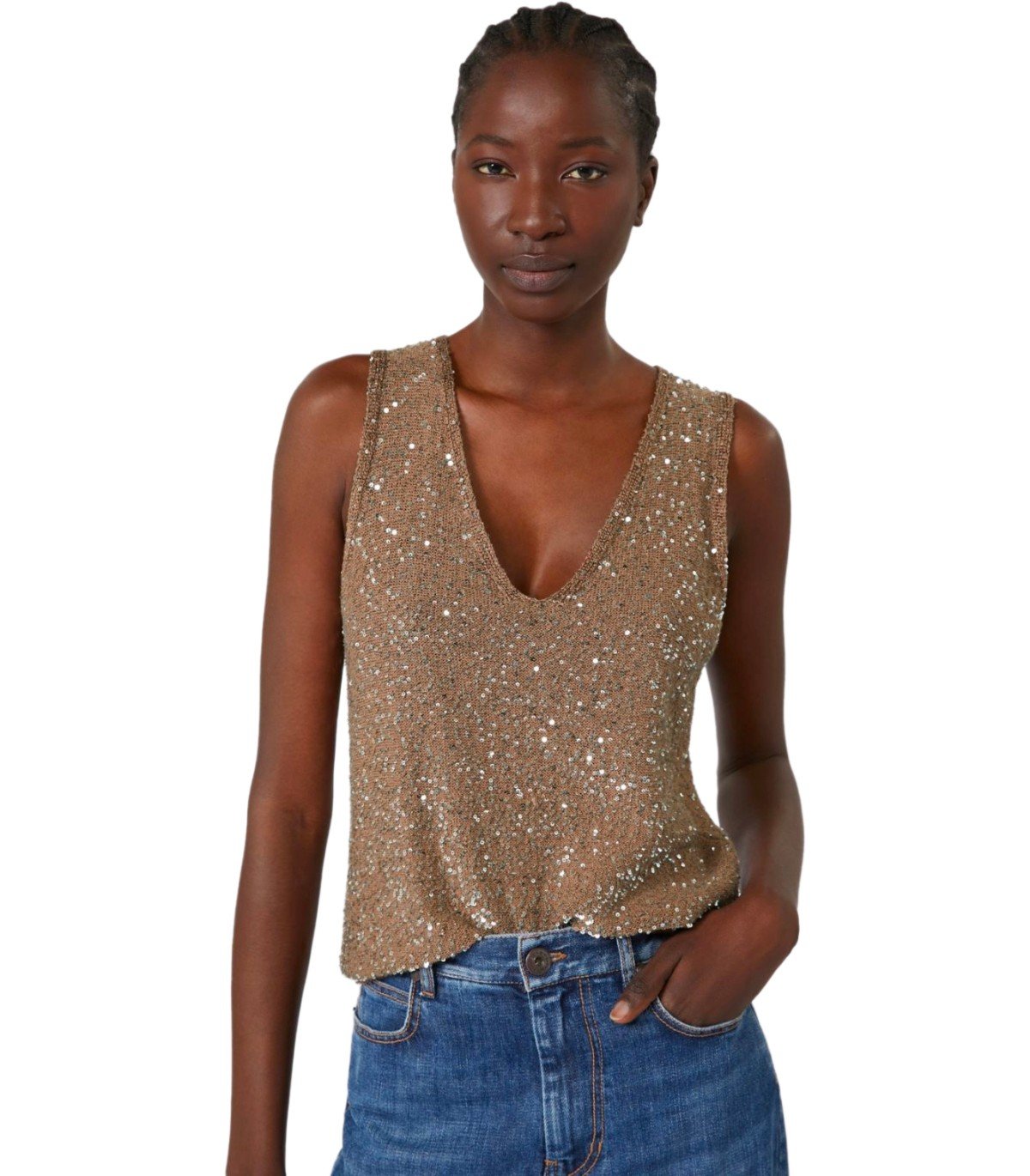 TOP ACAICI MARRON MAX MARA WEEKEND