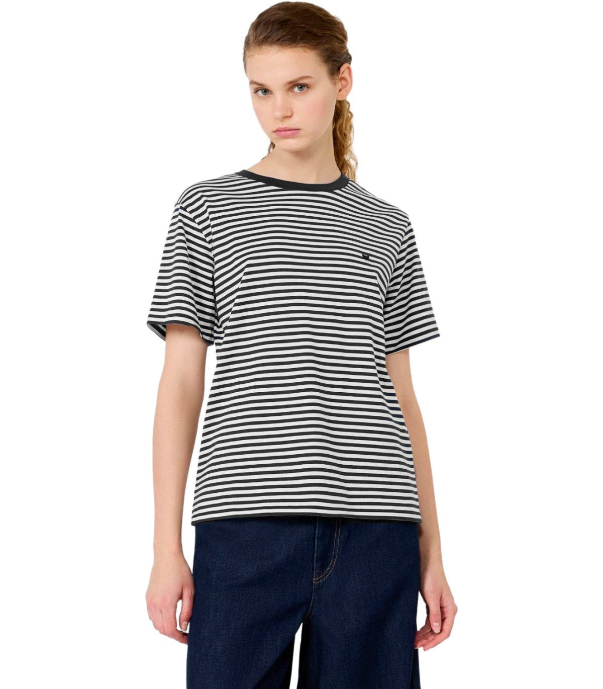 T-SHIRT A RIGHE VENACO BIANCA NERA MAX MARA WEEKEND