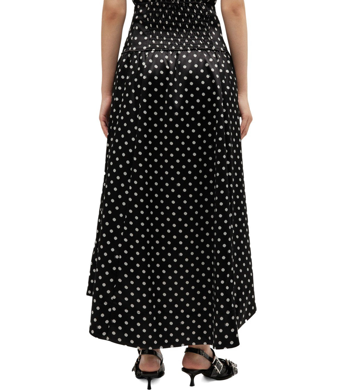 GANNI BLACK POLKA-DOT SKIRT