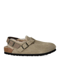 BIRKENSTOCK TOKIO SHEARLING TAUPE CLOG - 37