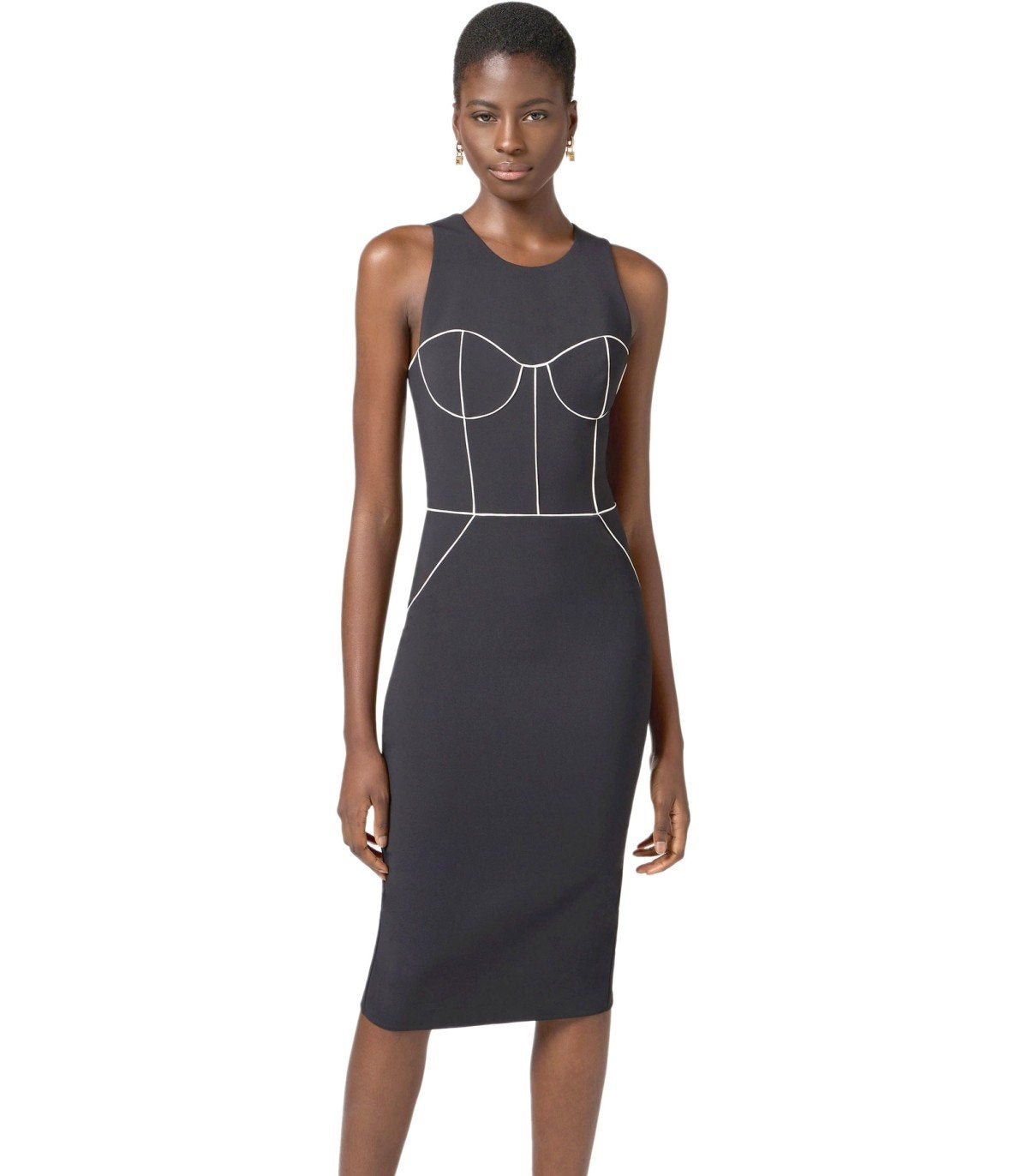 ELISABETTA FRANCHI BLACK SHEATH DRESS