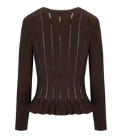 ELISABETTA FRANCHI COFFEE CARDIGAN