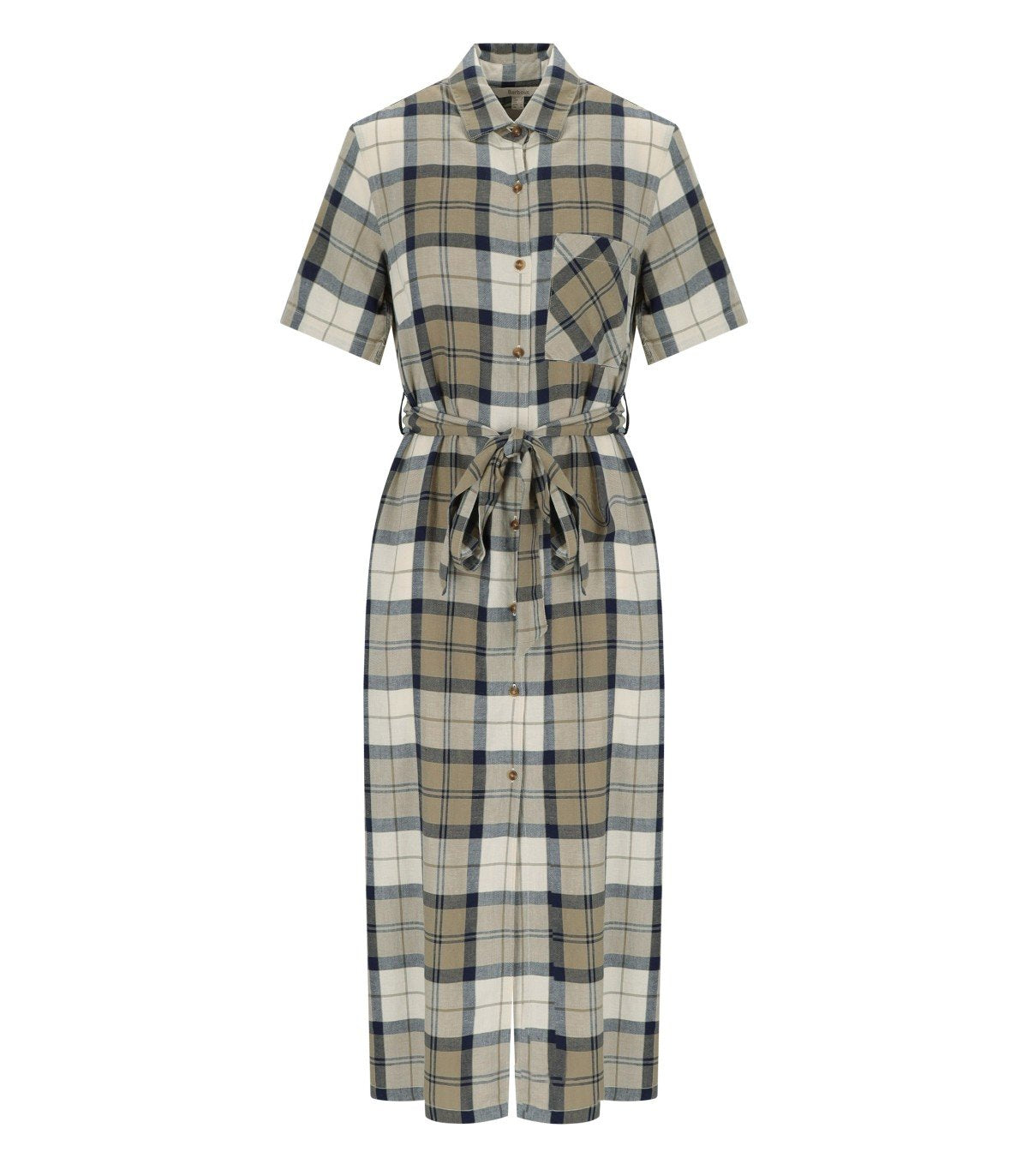 BARBOUR FERN TARTAN BLAUWE MIDI JURK