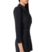 ELISABETTA FRANCHI BLACK DOUBLE-BREASTED JUMPSUIT