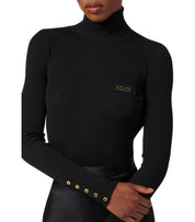VESTIDO CON CUELLO ALTO NEGRO ELISABETTA FRANCHI