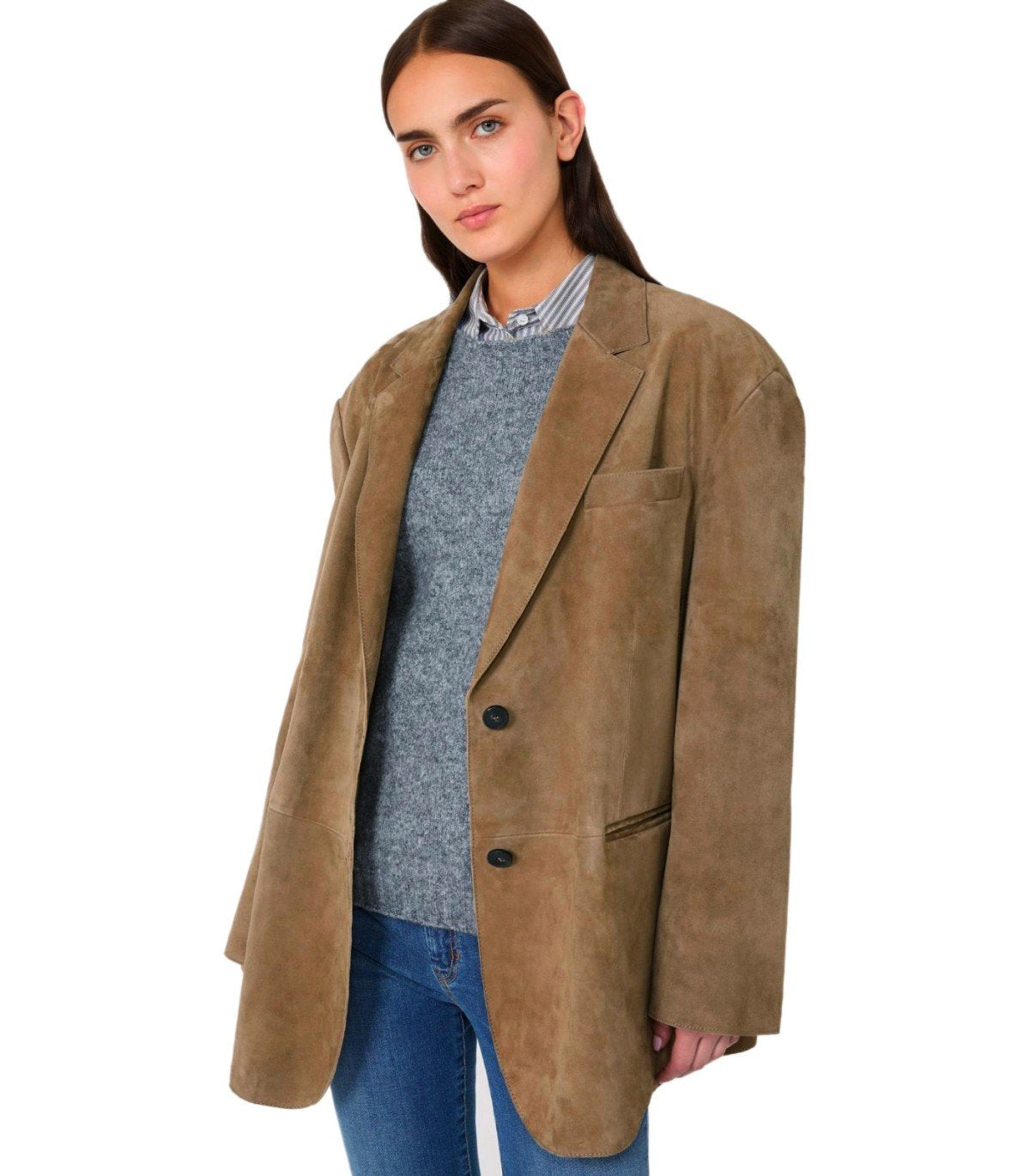 MAX MARA WEEKEND ROLANDA BEIGE SINGLE-BREASTED BLAZER