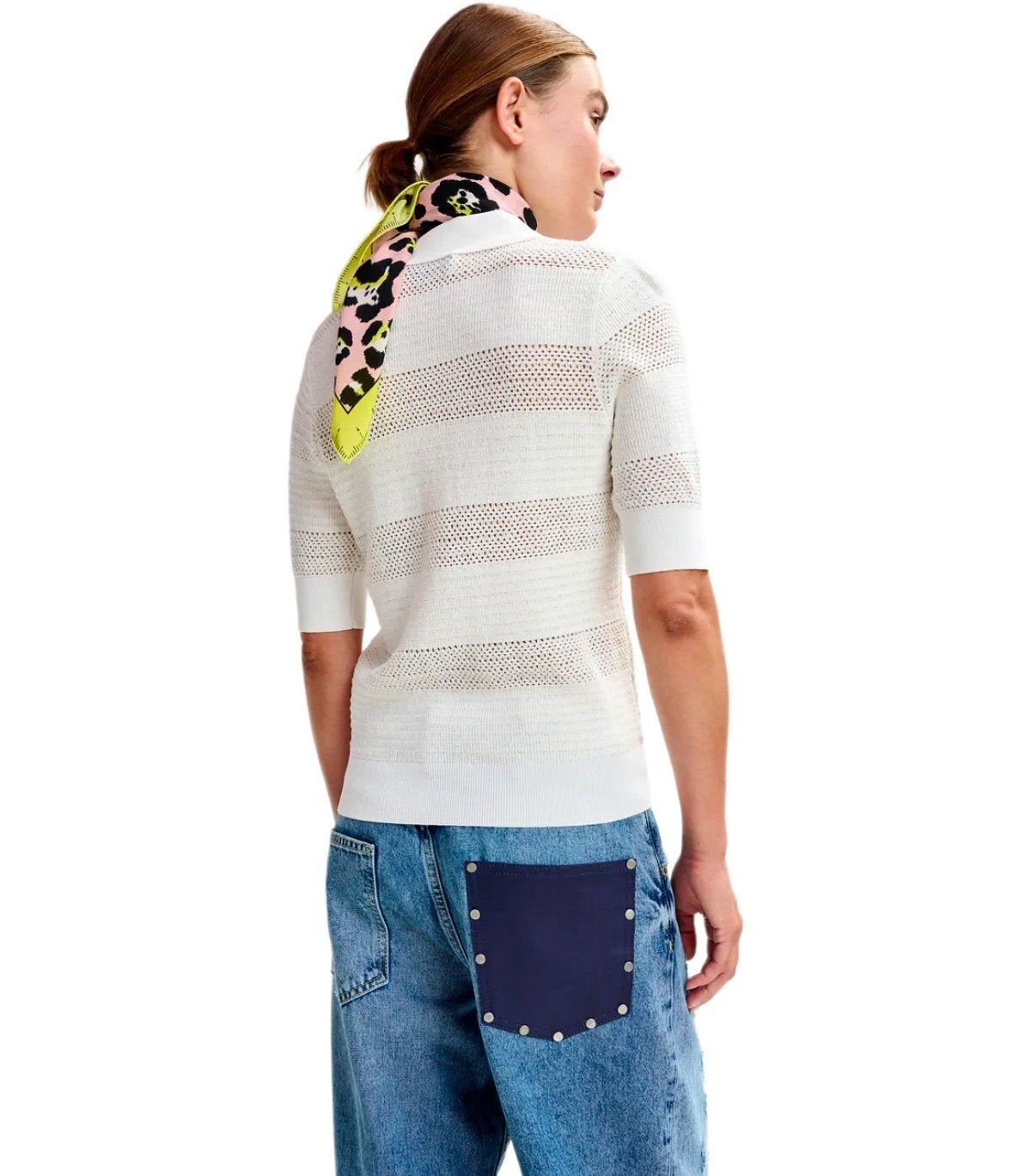 ESSENTIEL ANTWERP JARTS IVORY KNITTED POLOSHIRT