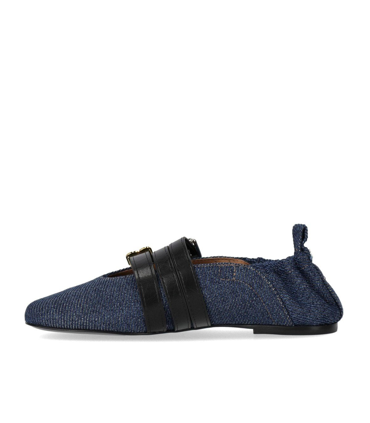 GANNI SUE TRIPLE DENIM BALLET FLAT SHOE
