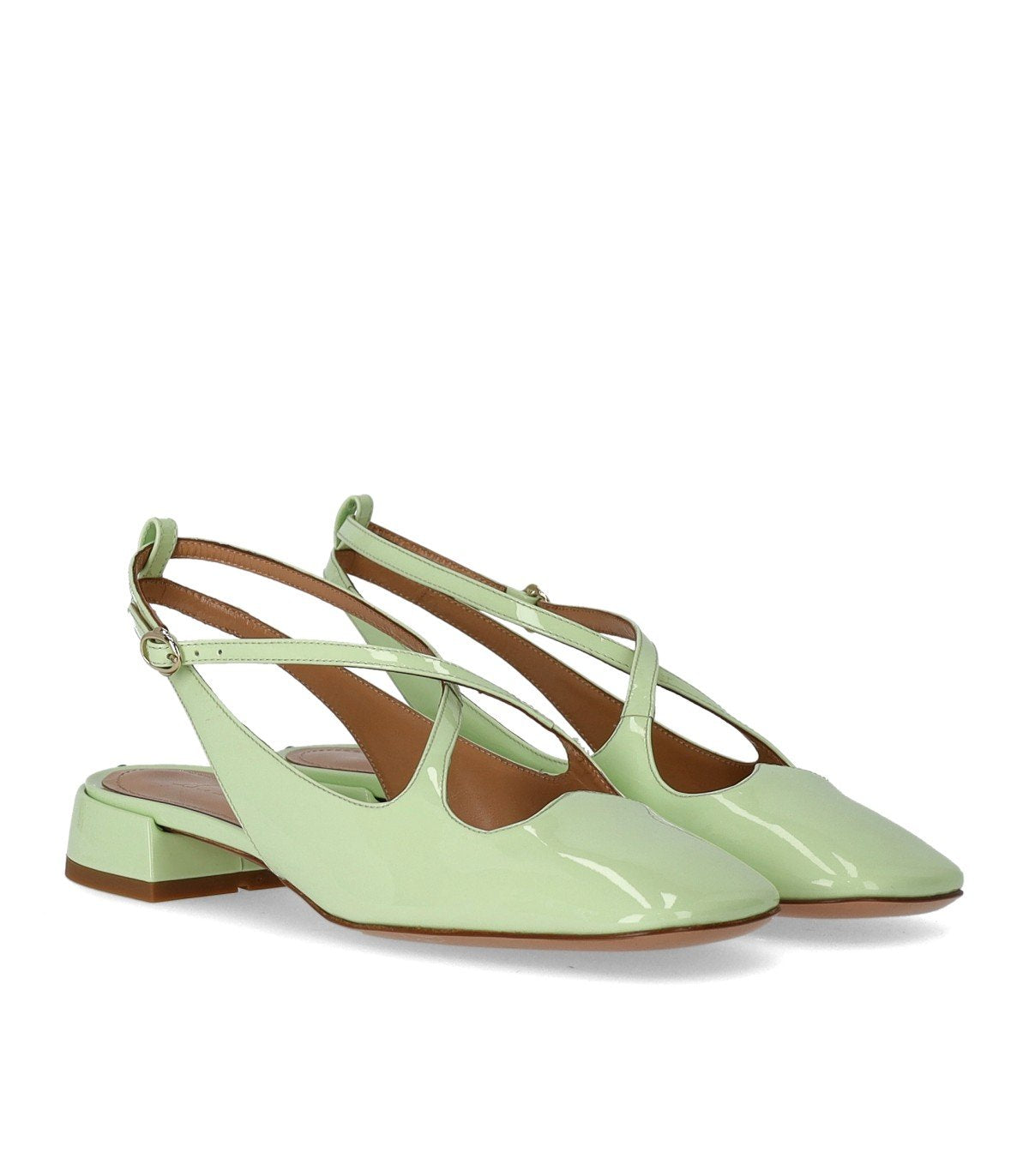 A.BOCCA TWO FOR LOVE HELLGRÜNE SLINGBACK PUMPS