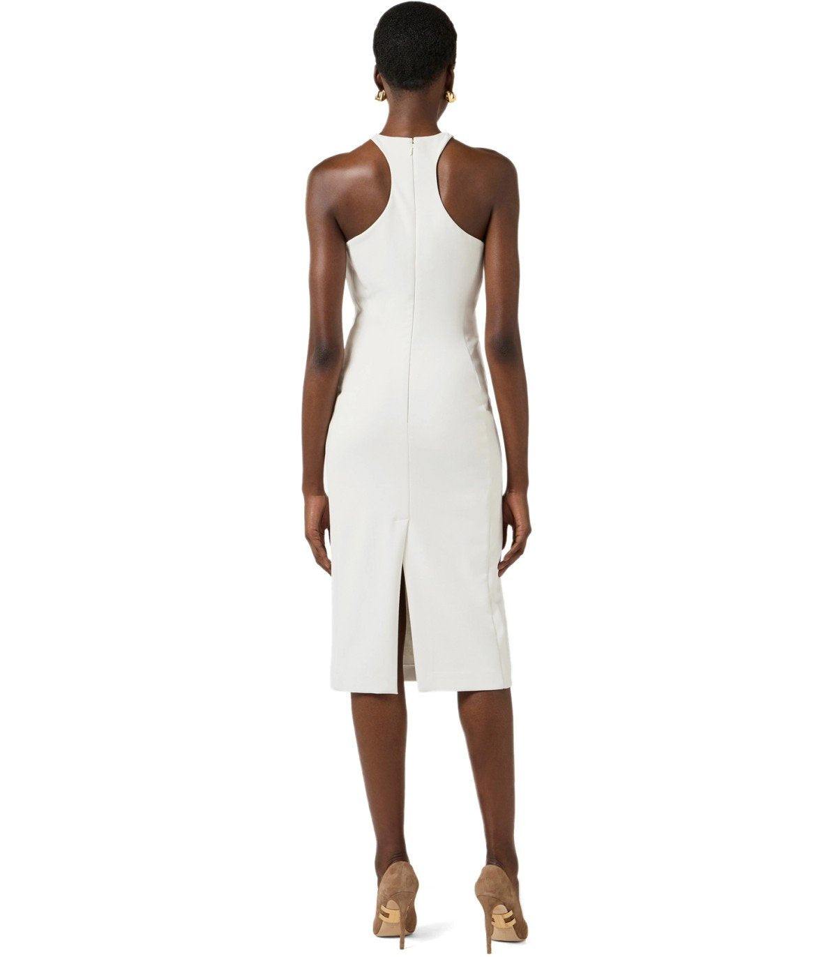 ELISABETTA FRANCHI IVORY MIDI DRESS