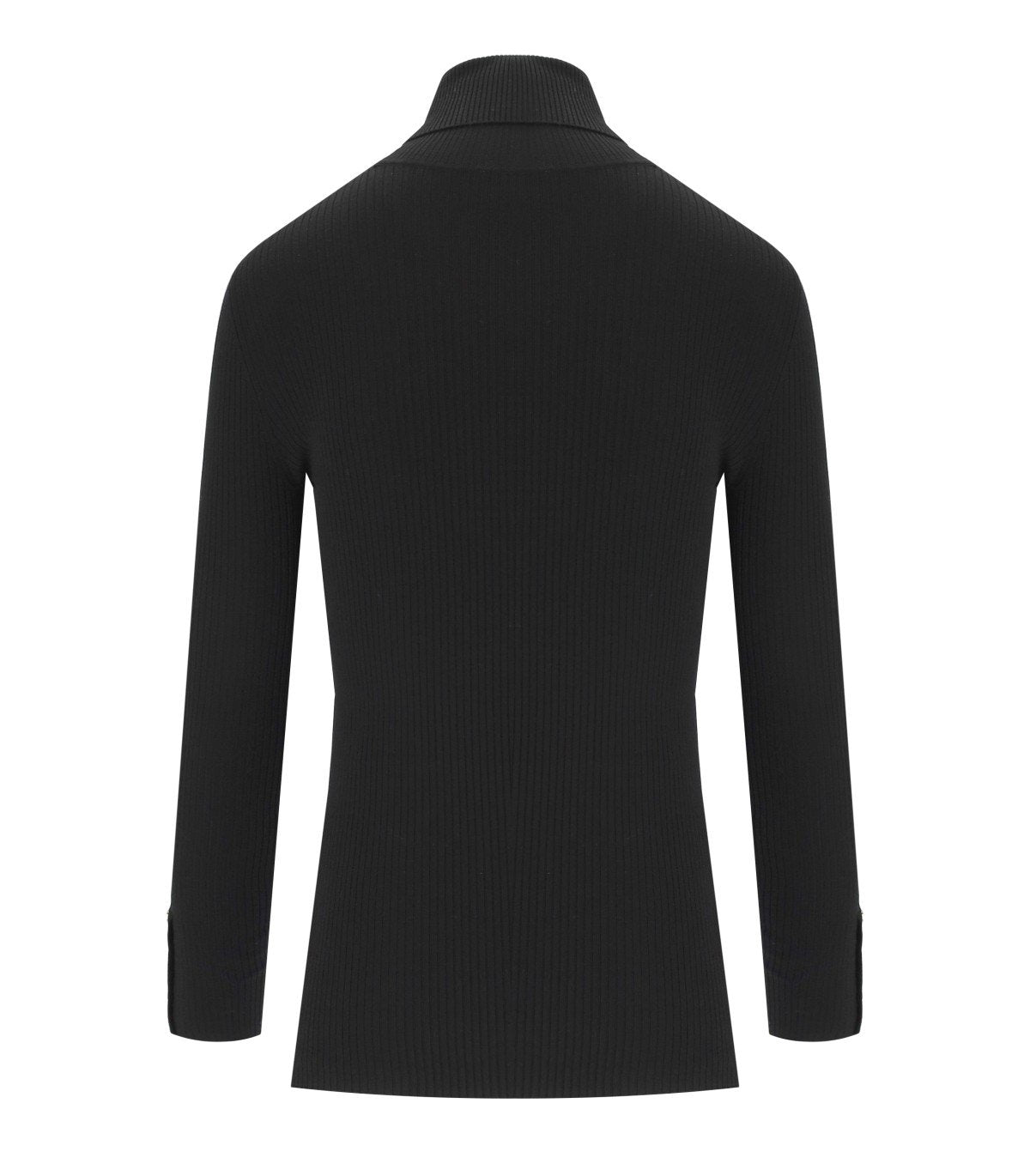 ELISABETTAFRANCHI BLACK RIBBED TURTLENECK SWEATER