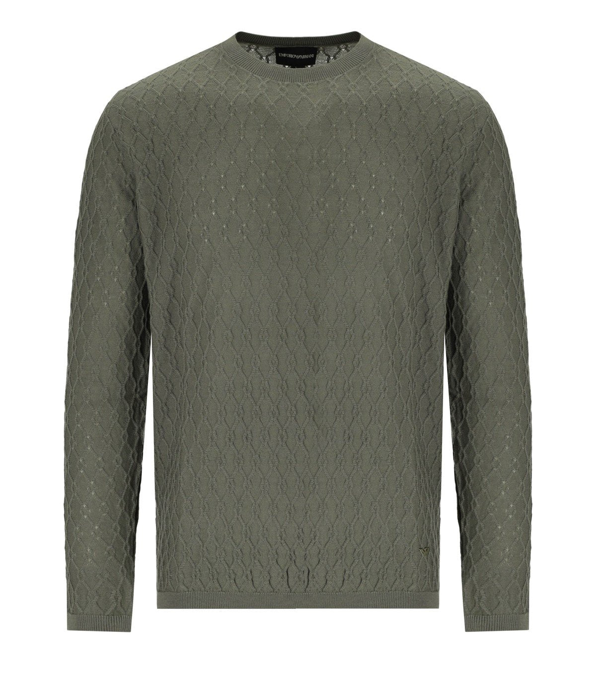 EMPORIO ARMANI MILITÄRGRUNER RUNDHALSPULLOVER