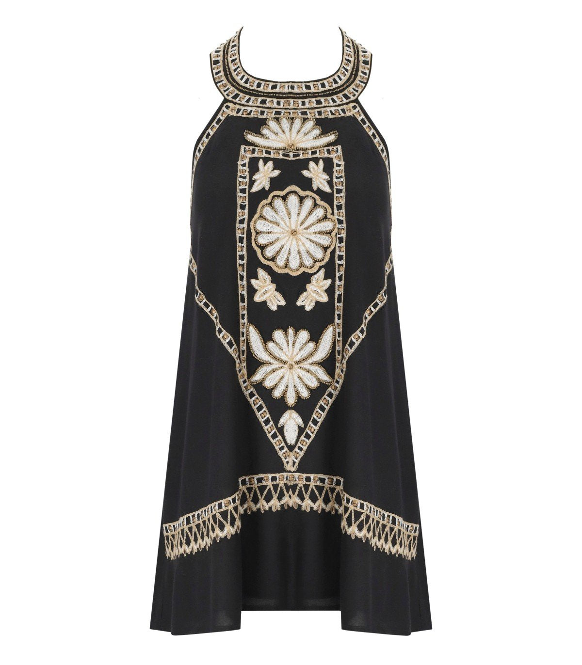 PAHIESA FORMENTERA BLACK FLORAL DRESS