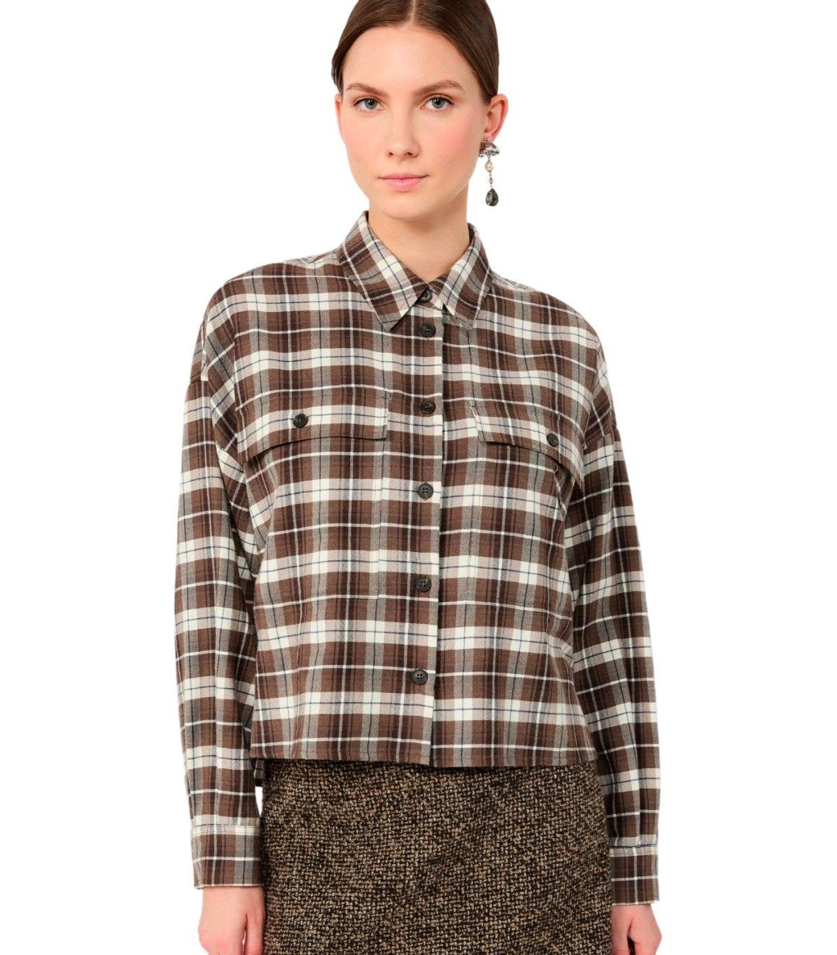 CAMICIA BERLINA CHECK MARRONE MAX MARA WEEKEND