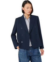 MAX MARA WEEKEND TAPPETO BLUE DOUBLE-BREASTED BLAZER