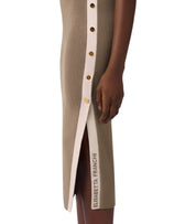 ELISABETTA FRANCHI BEIGE MIDI STRICKKLEID