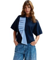 ESSENTIEL ANTWERP JUMBLE NAVY BLUE POLO SHIRT