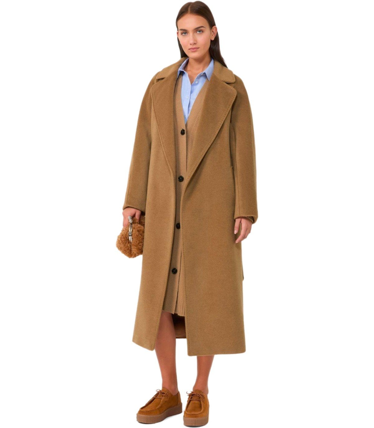 Cappotto con Cintura Tempera Cammello Max Mara Weekend
