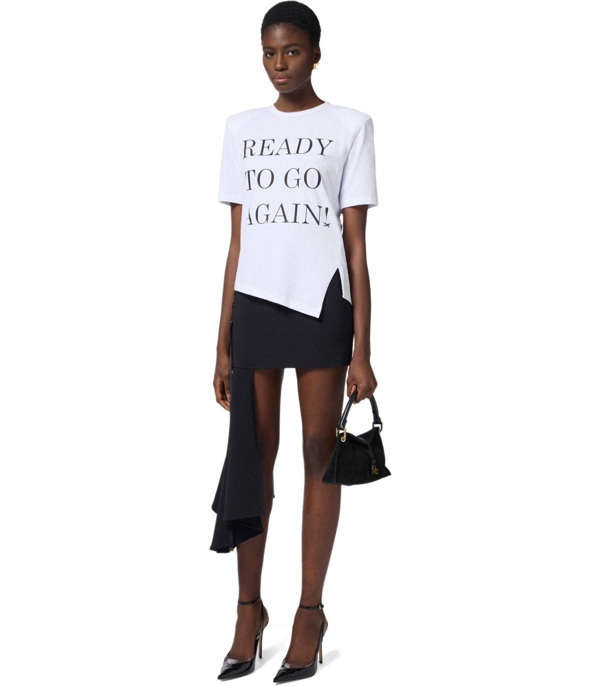 ELISABETTA FRANCHI GESSO ASYMMETRIC T-SHIRT