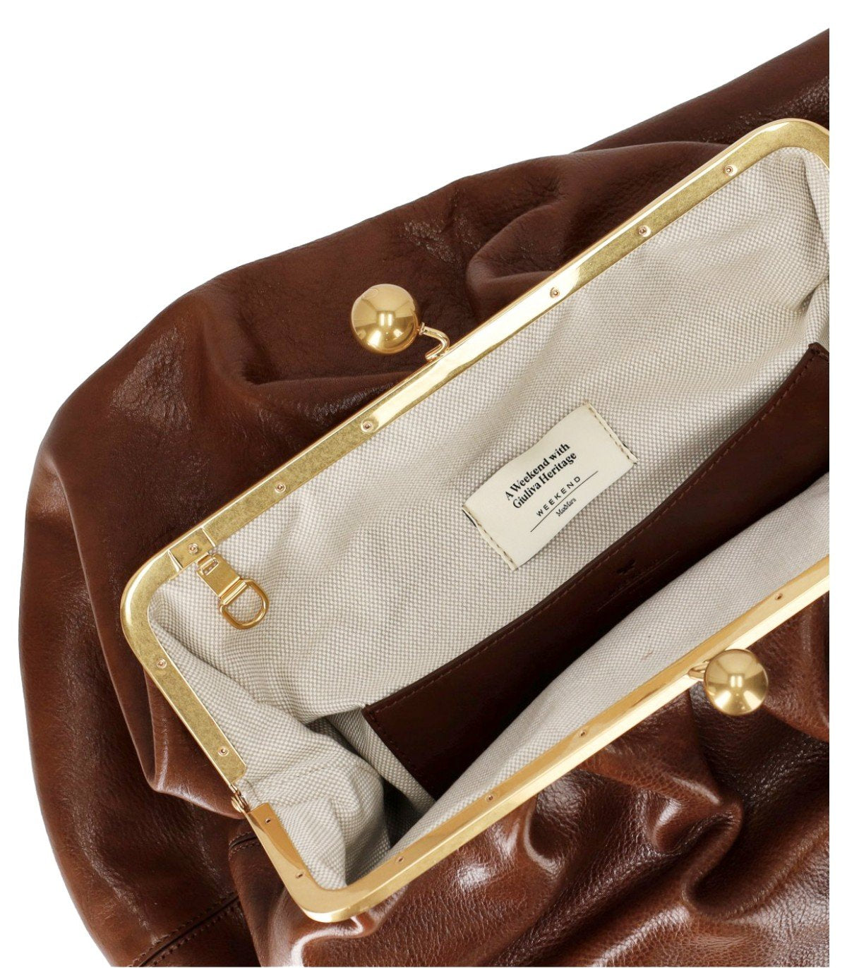 MAX MARA WEEKEND PASTICCINO MIRTE LARGE LICHTBRUINE CLUTCH