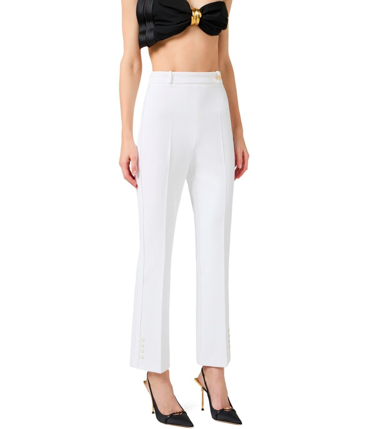 ELISABETTA FRANCHI IVORY FLARE PANTS