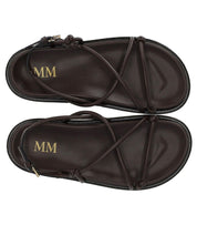 MM MAX MARA LUSSO DARK BROWN FLAT SANDAL