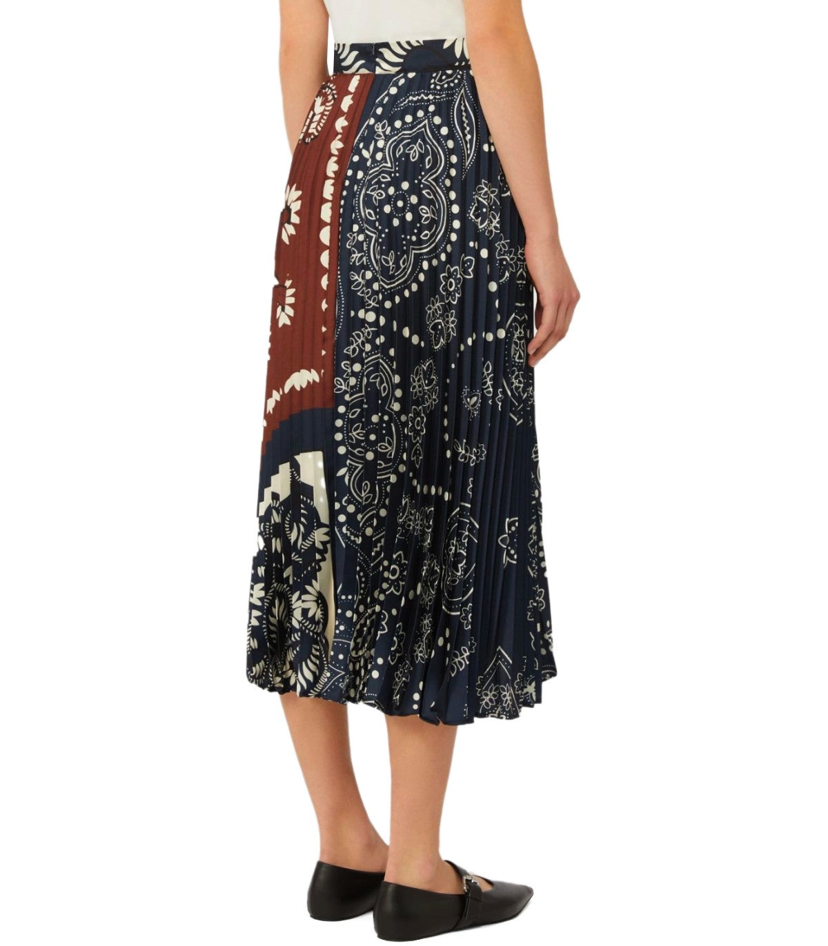 MAX MARA WEEKEND MILORD BLUE AND BROWN MIDI SKIRT