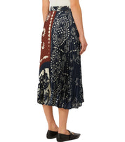 MAX MARA WEEKEND MILORD BLUE AND BROWN MIDI SKIRT