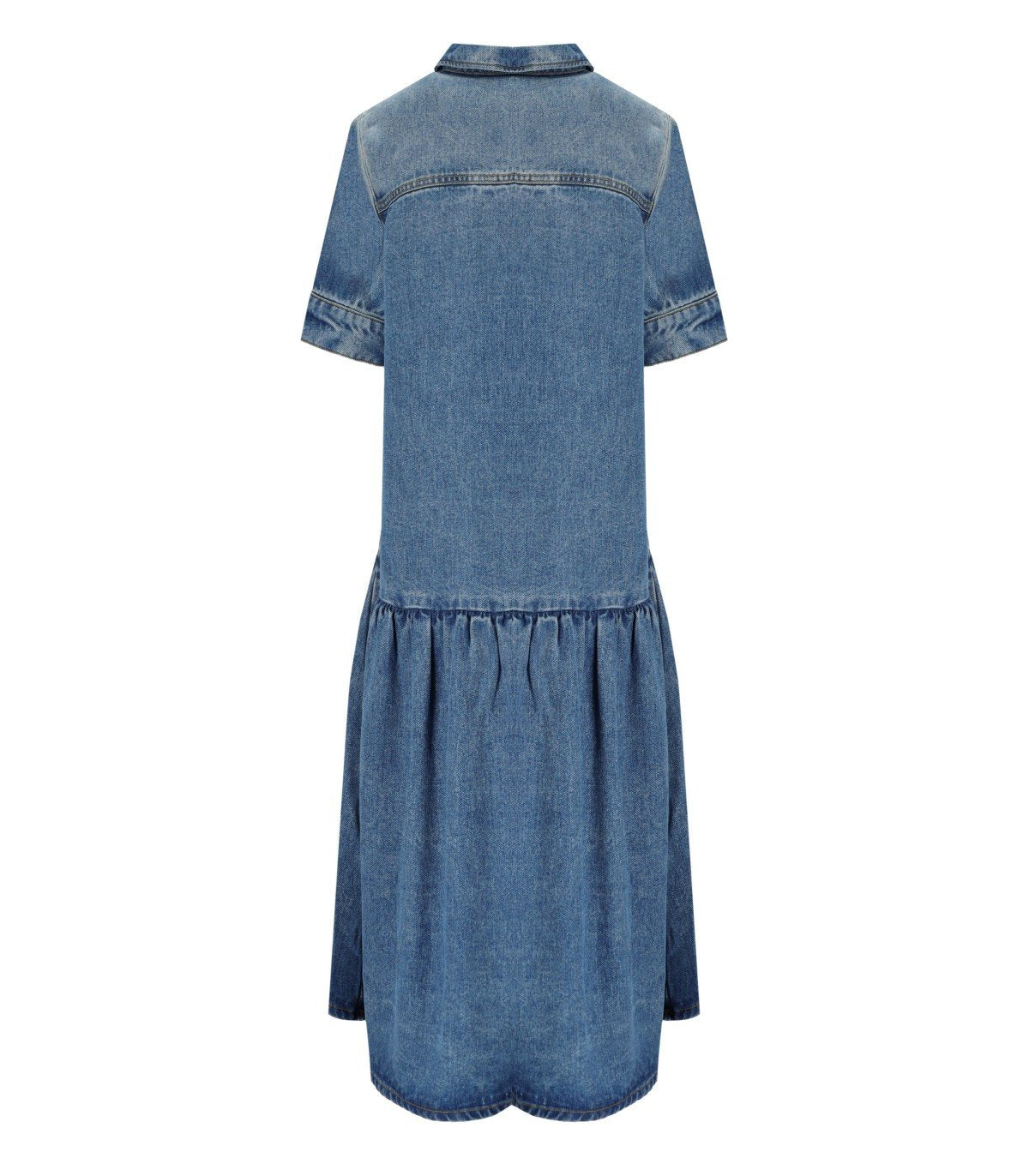 ganni blue dress Abito Chemisier in Denim Blu GANNI