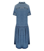GANNI BLAUES DENIM HEMDKLEID