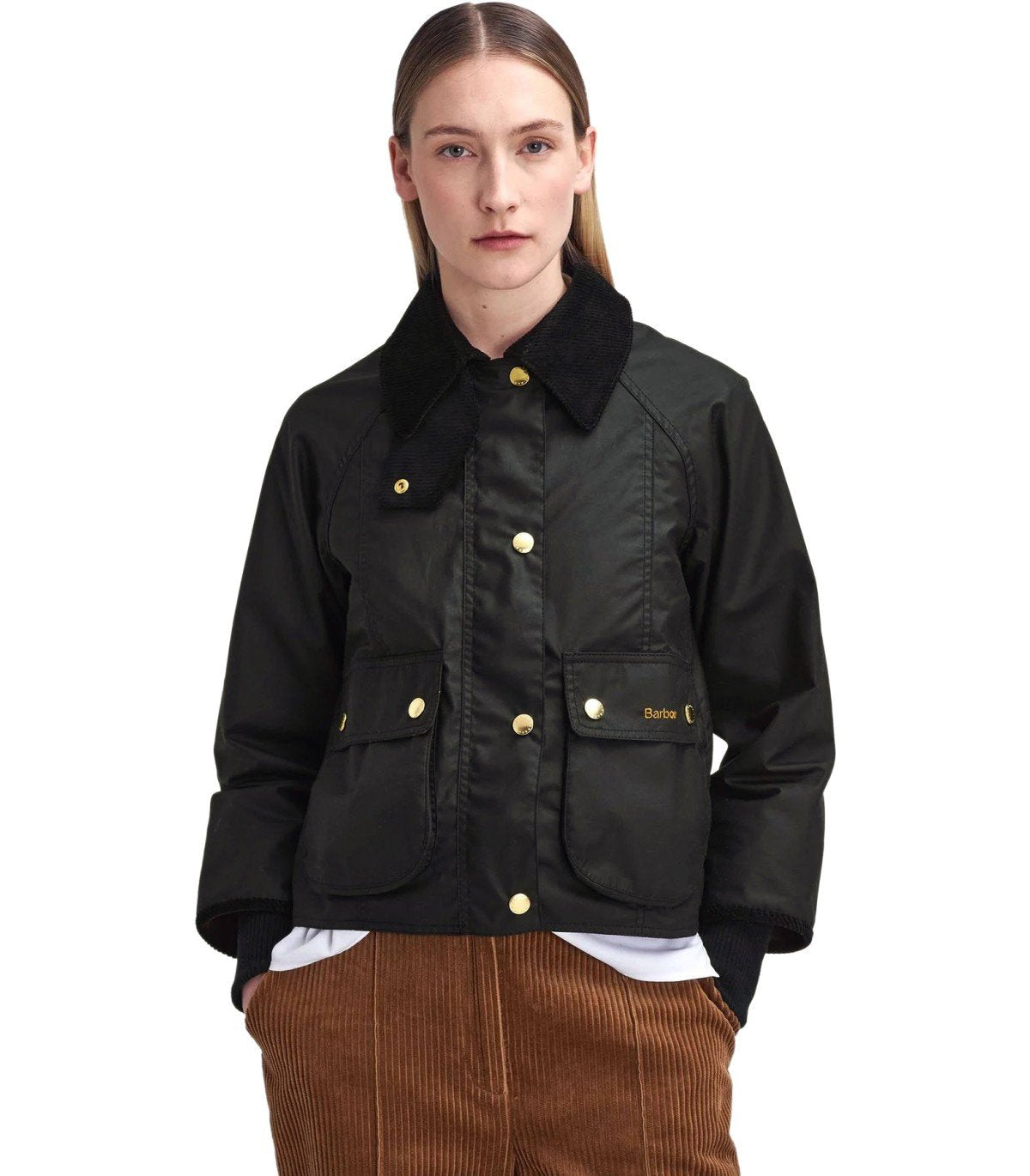 BARBOUR BEADNELL WAX BLACK CROPPED JACKET