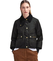 BARBOUR BEADNELL WAX BLACK CROPPED JACKET