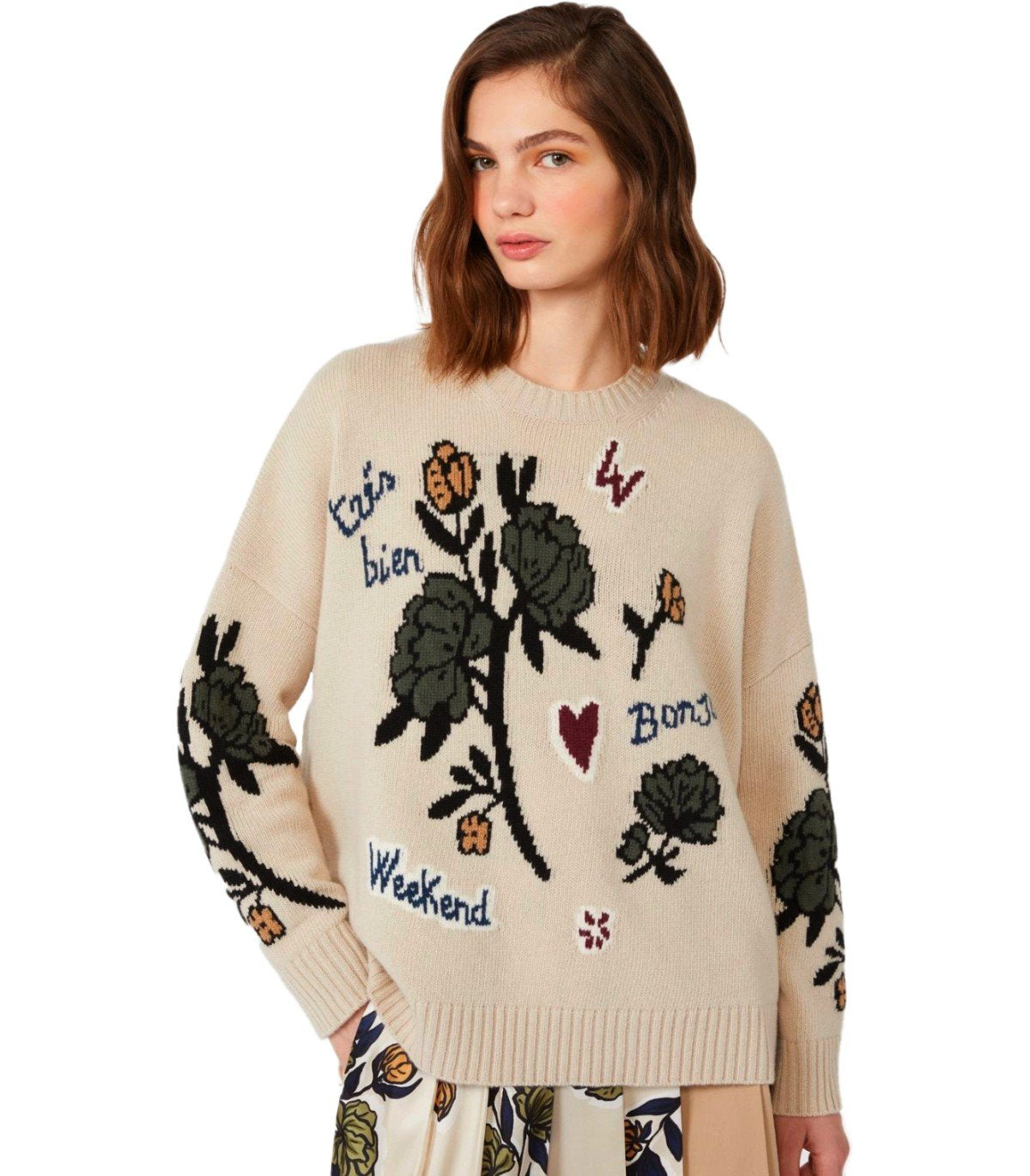 MAGLIONE GIROCOLLO PAVIDI ECRU' MAX MARA WEEKEND