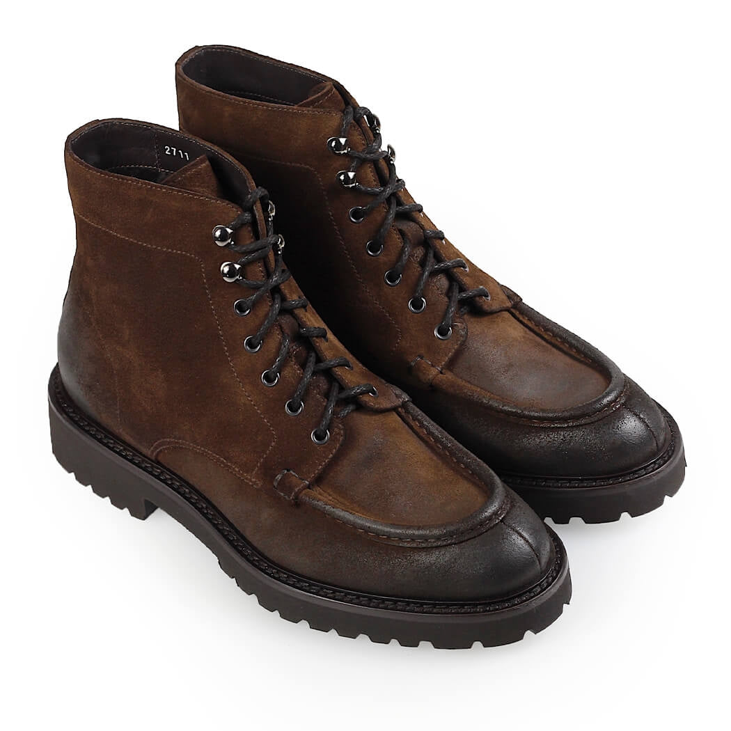 BOTTES À LACETS DAIM MARRON FONCÉ DOUCAL'S