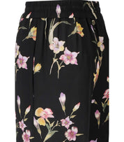 PANTALONE A PALAZZO A FIORI NERO TWINSET