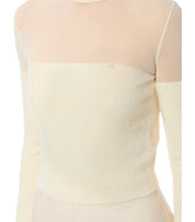 ELISABETTA FRANCHI MILK CROPPED TURTLENECK SWEATER