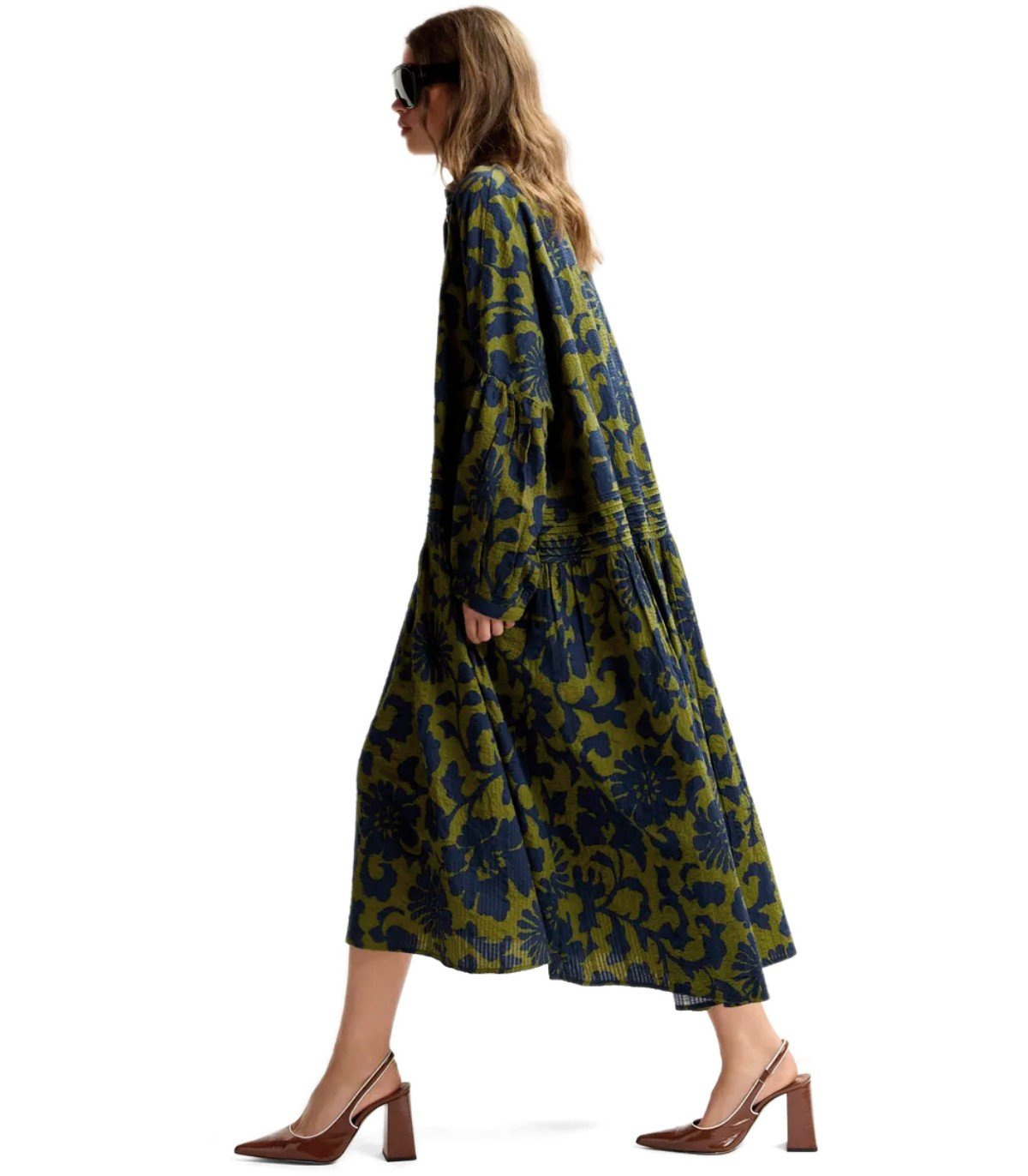 ESSENTIEL ANTWERP JEA GREEN AND BLUE SHIRT DRESS