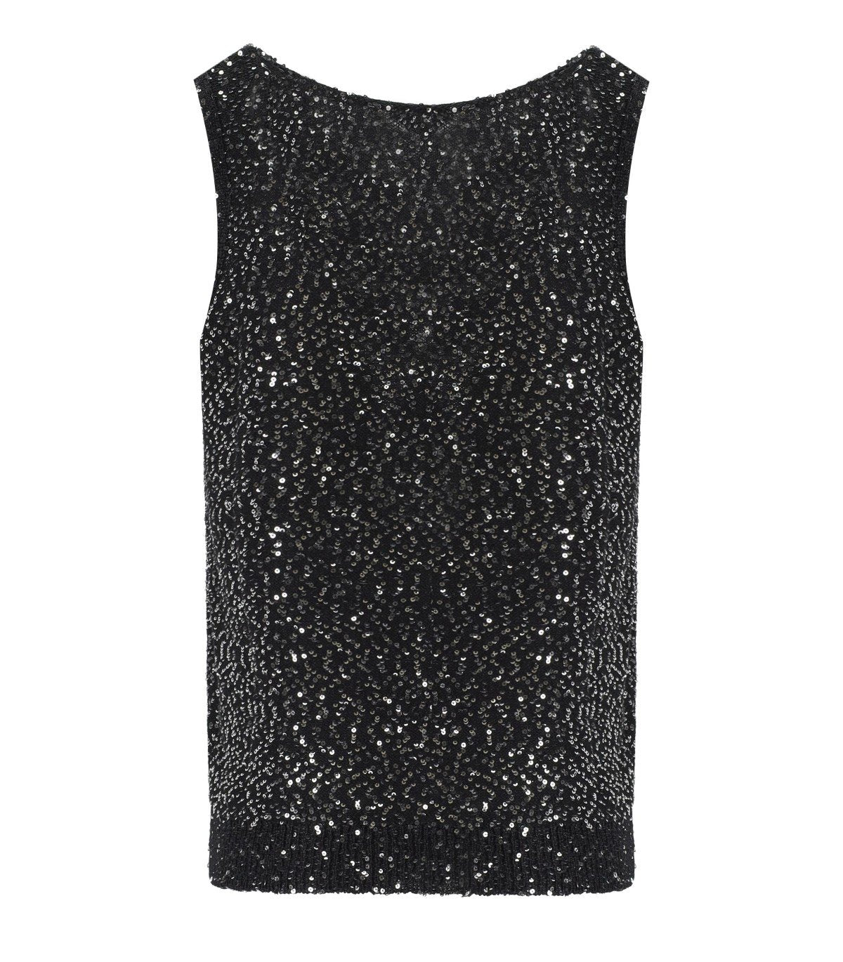 MAX MARA WEEKEND COLOMBA BLACK SEQUINS TOP