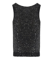 MAX MARA WEEKEND COLOMBA BLACK SEQUINS TOP