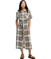 BARBOUR FERN TARTAN BLAUWE MIDI JURK