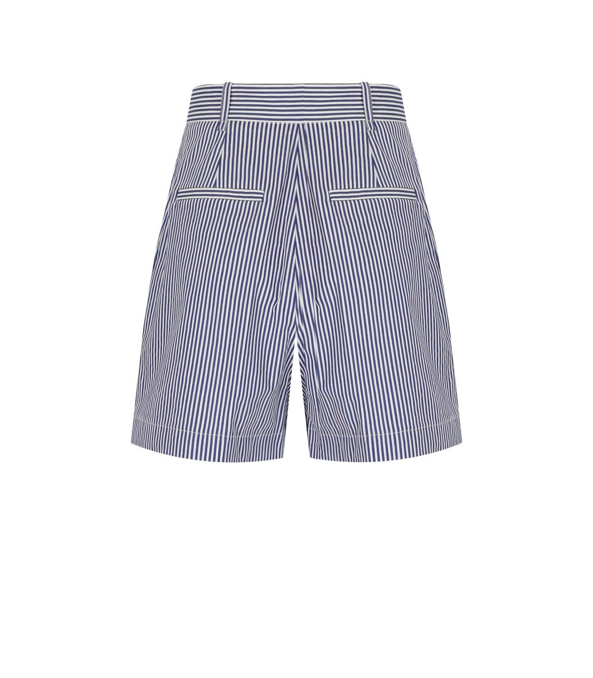 ELISABETTA FRANCHI STRIPED BLUE AND WHITE SHORTS