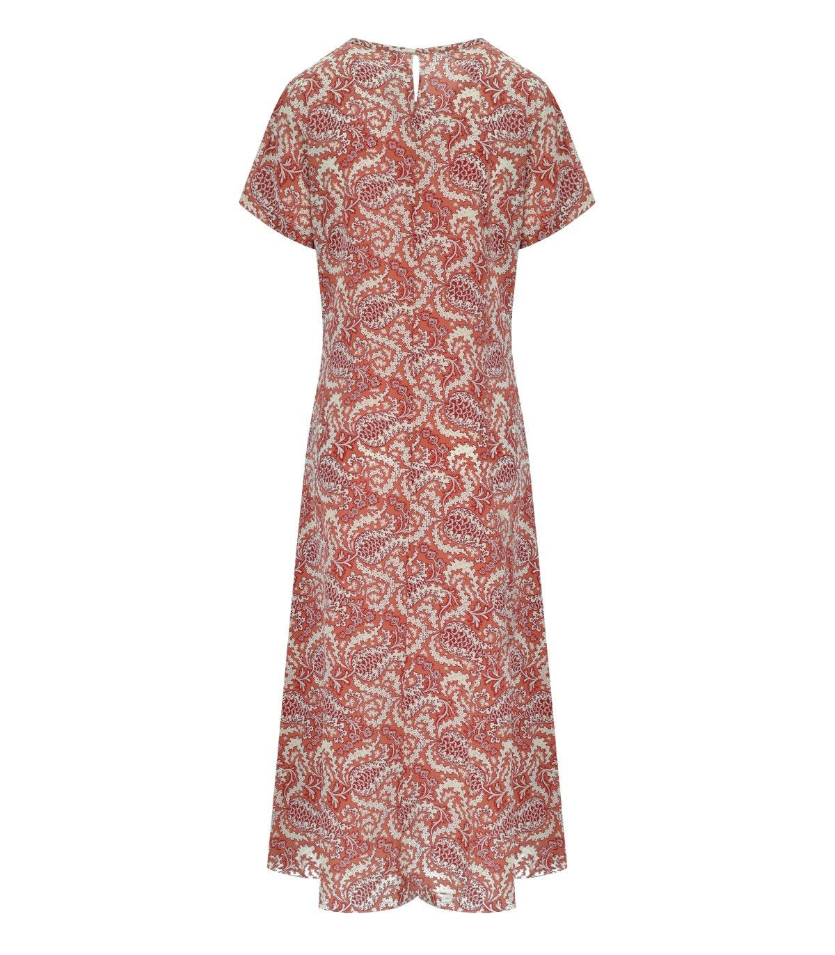 MAX MARA WEEKEND CRESPO ZIEGELROTES LANGES KLEID
