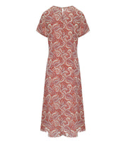MAX MARA WEEKEND CRESPO ZIEGELROTES LANGES KLEID