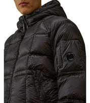 C.P. COMPANY D.D. SHELL BLACK HOODED DOWN JACKET