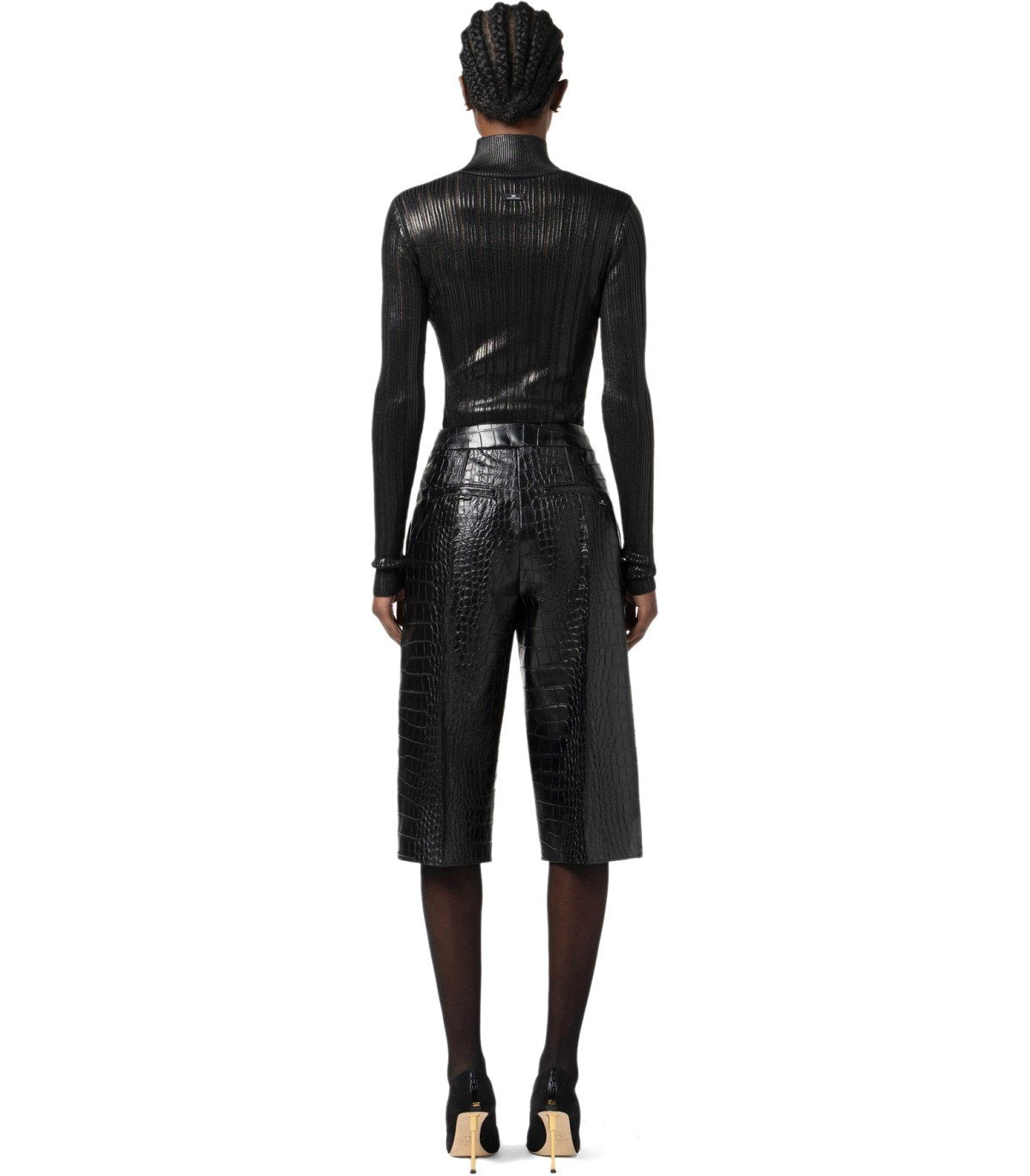 ELISABETTA FRANCHI BLACK TURTLENECK TOP