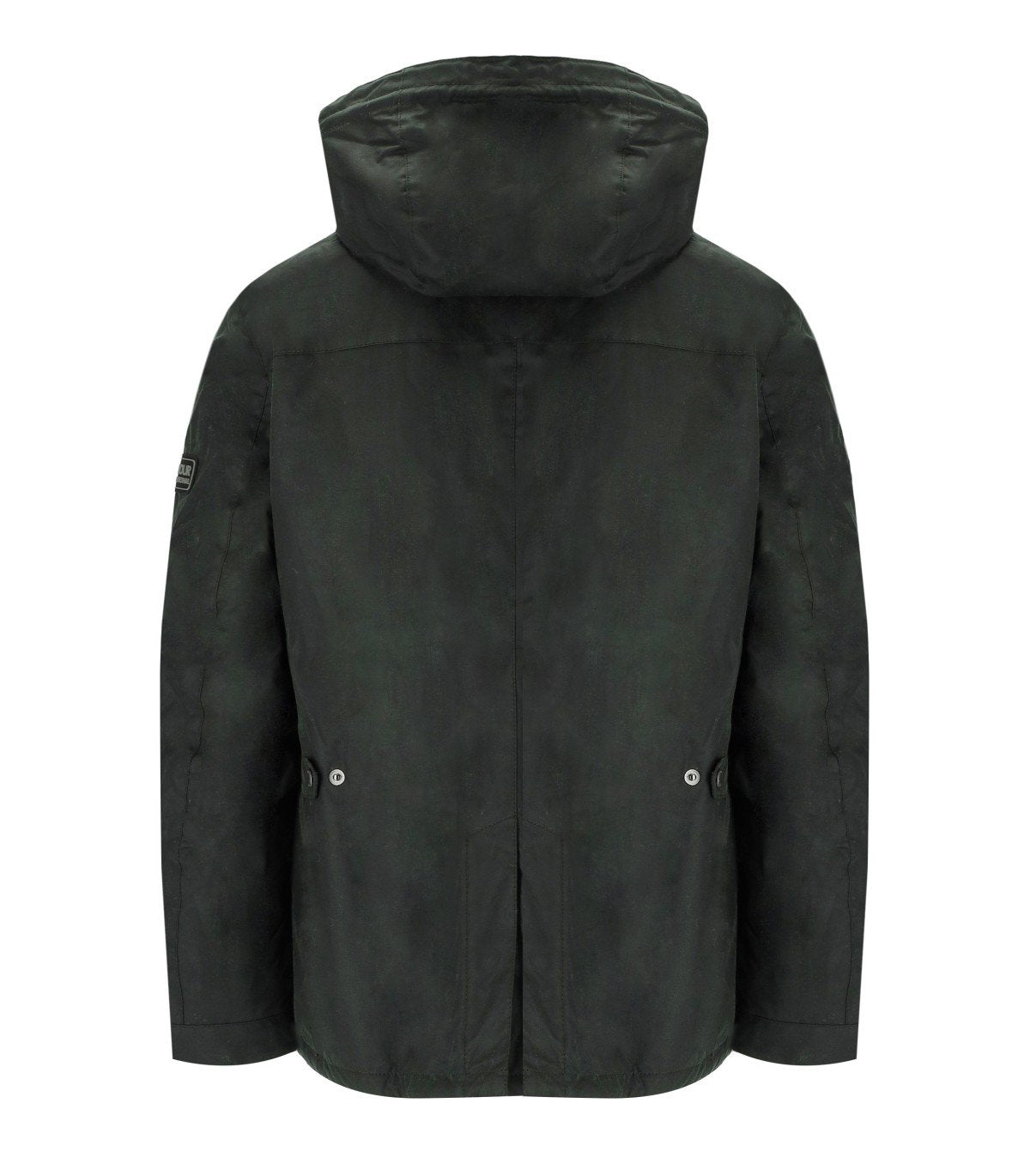 BARBOUR INTERNATIONAL AUTO WAX SALBEIGRÜNE KAPUZENJACKE